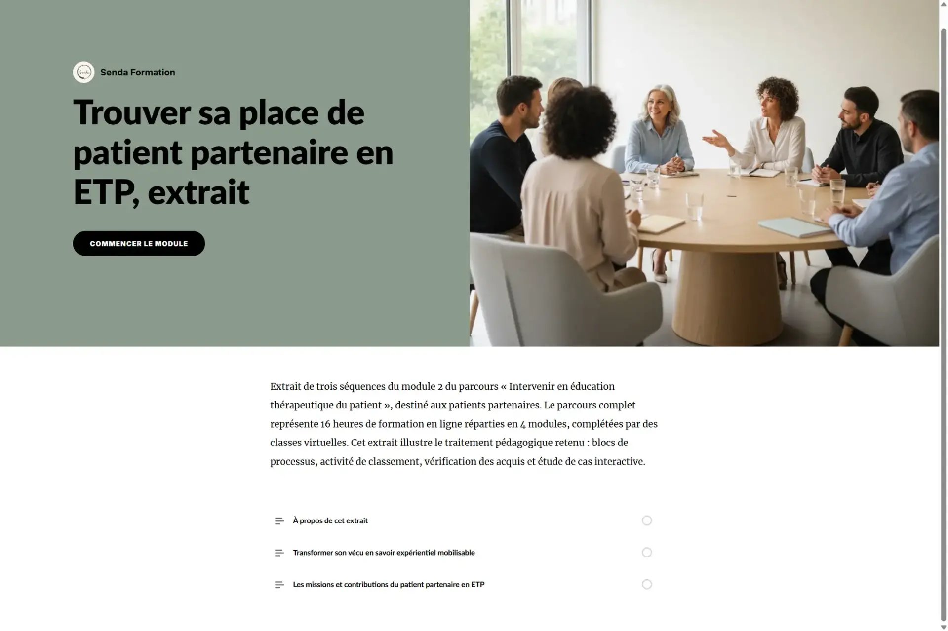 Extrait du parcours Intervenir en ETP